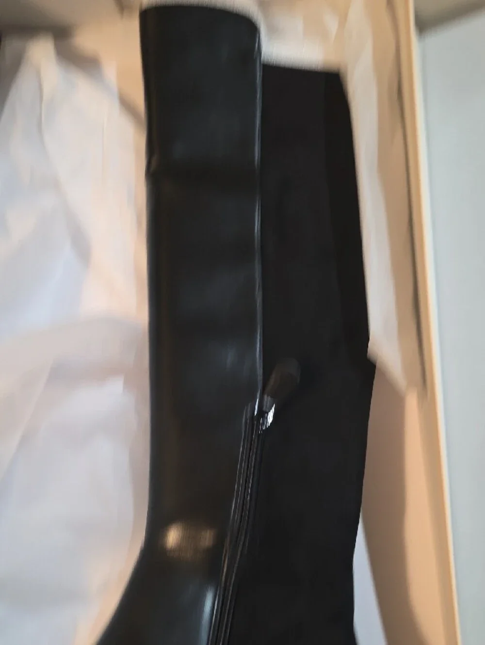 Women's Over-the-Knee Black Leather & Suede Boots 9m